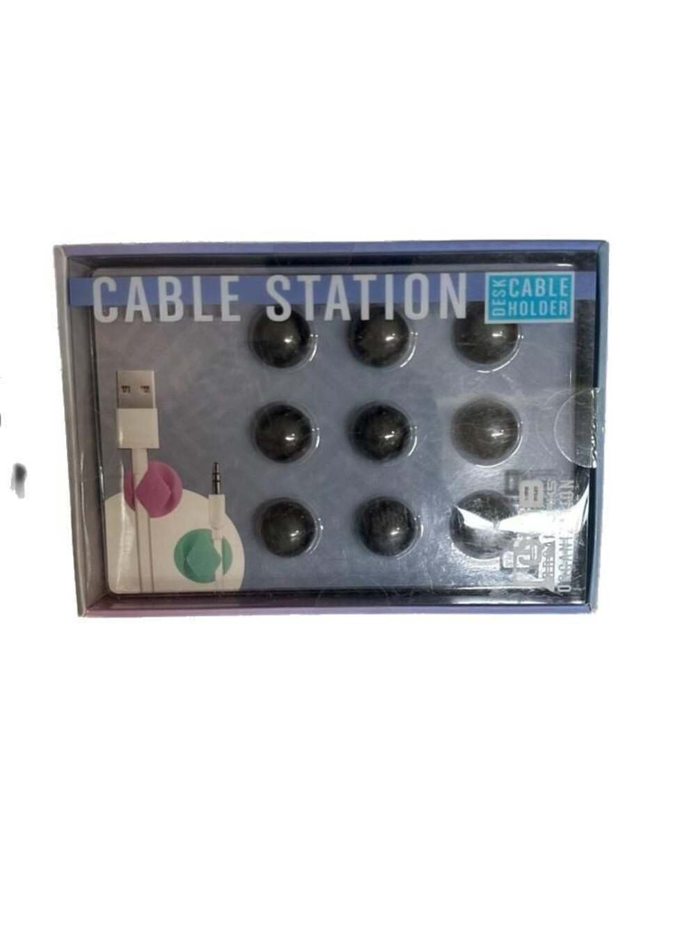 Qub Works Organization Cable Station Desk Cable Holder 9-Pack